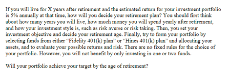 excel calculations and word file explanations. 2 page maximum If you