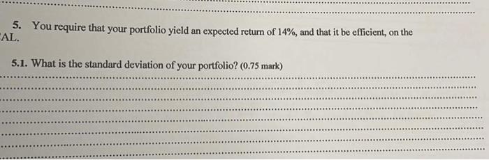  5. You require that your portfolio yield an expected return of