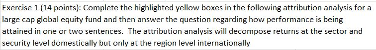 Exercise 1 (14 points): Complete the highlighted yellow boxes in the