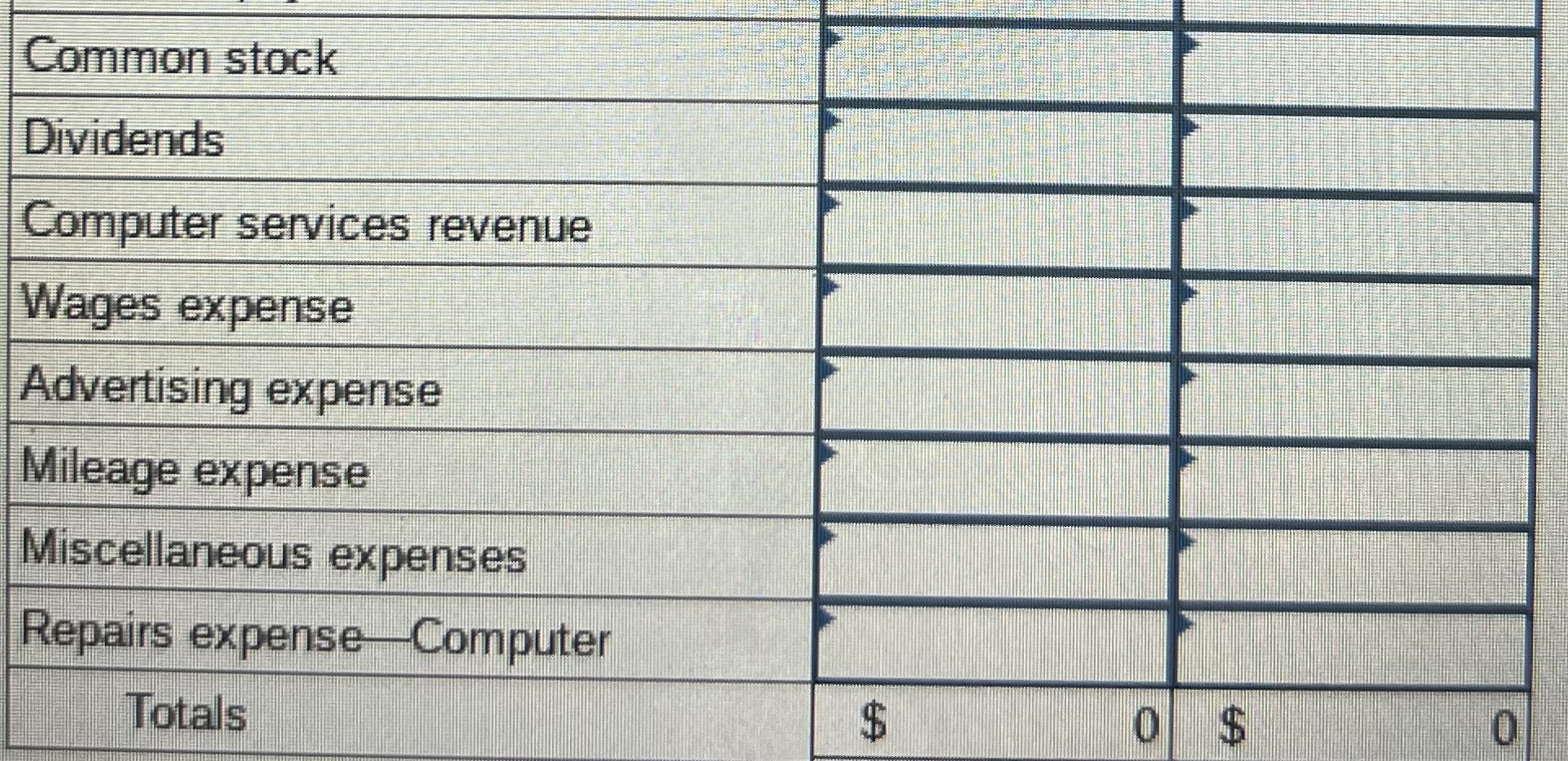 S. Rey invested $5, cash, a $26,0 computer system, and $9, of