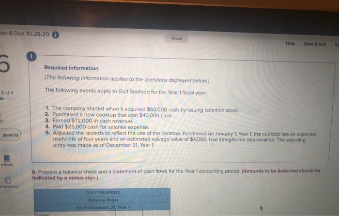 Required Information [The following information applies to the questions displayed below) The