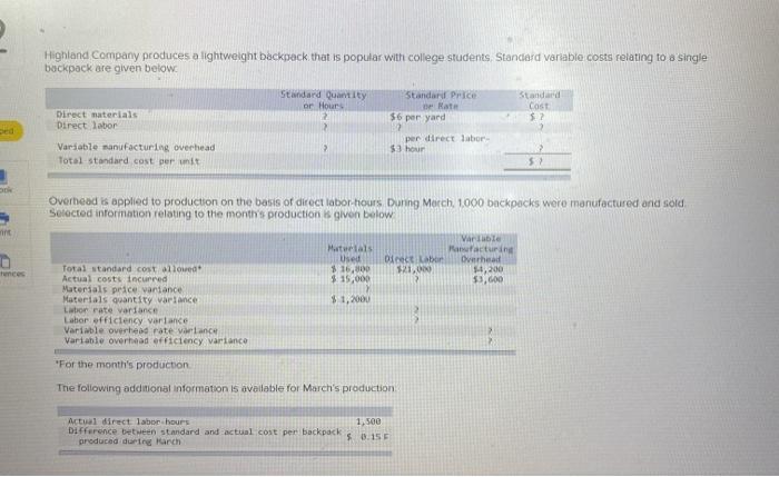 Hi! can someone please help with this problem asap? Highland Company