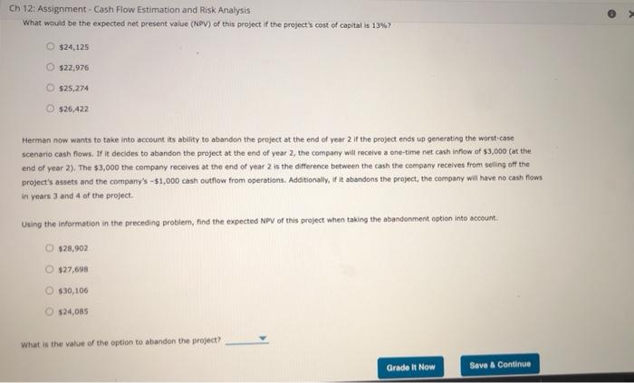 is considering a four-year project that will require an initial investment of