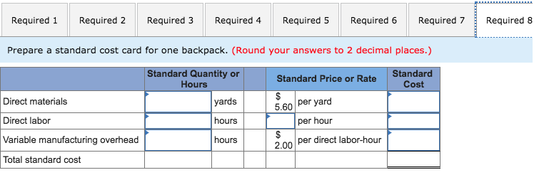 costs incurred Materials price variance Materials quantity variance Labor rate variance Labor