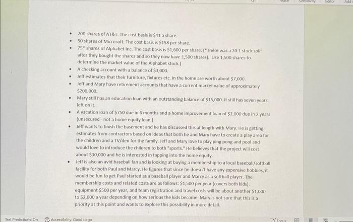 amounts for each person (Jeff and Mary)? What is your rationale for