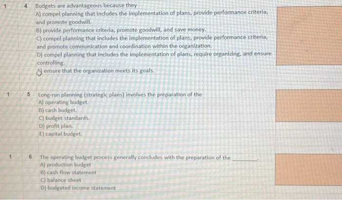 and Responsibility Accounting 1 Which of the following is TRUE of a