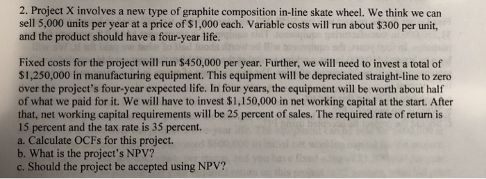  2. Project X involves a new type of graphite composition in-line
