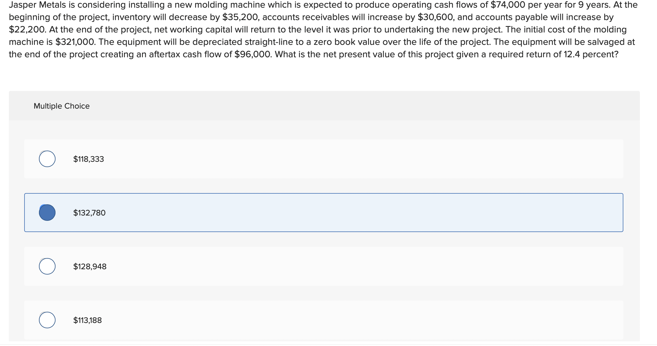 Jasper Metals is considering installing a new molding machine which is