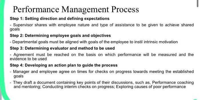 design a performance management process for the department of basic education Performance