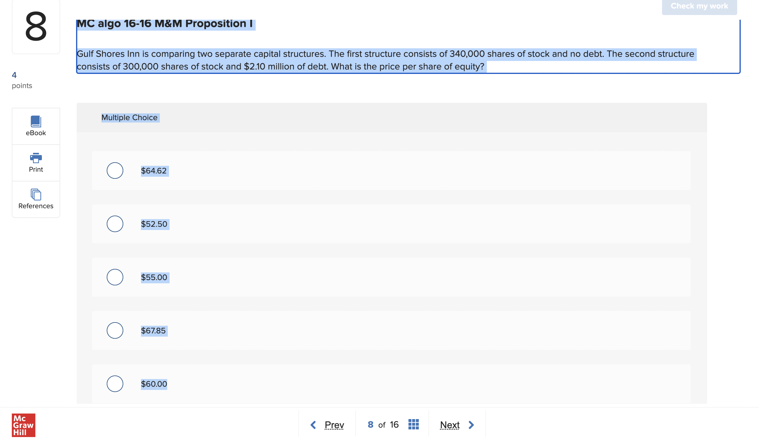  8 MC algo 16-16 M&M Proposition I 4 Gulf Shores Inn