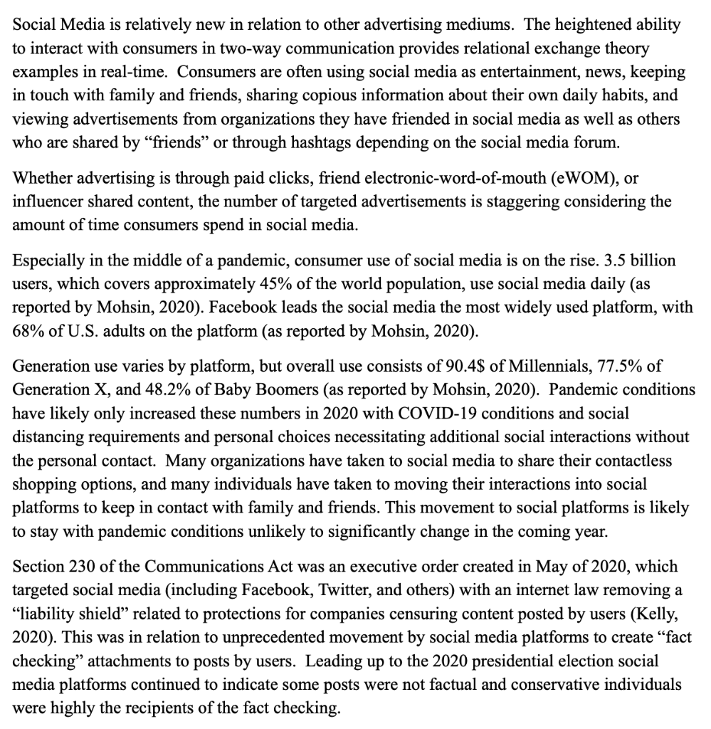 Please Help! Social Media is relatively new in relation to other advertising