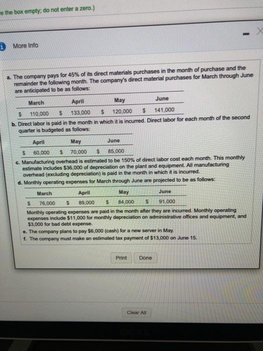  e the box emply, do not enter a zero.) i More