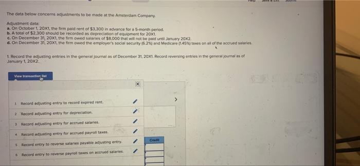  - The data below concerns adjustments to be made at the