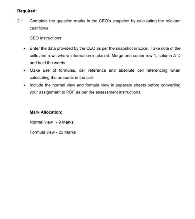 the relevant question number is clearly visible on the MS Excel sheet.