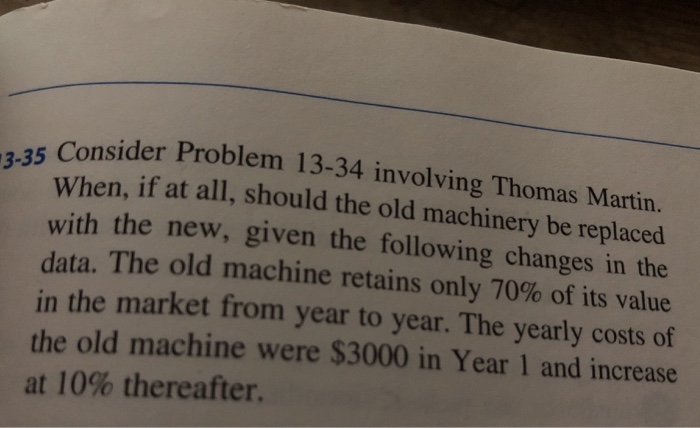Thomas Martin installed prod machinery that had a first cost of $25,000.