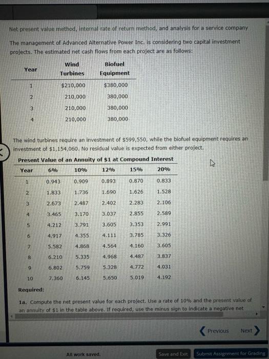  only need help with this small part thank you Net present