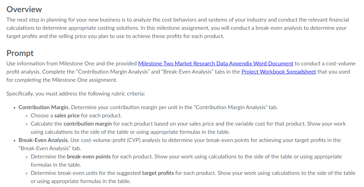  Need help with corrections on the break even section (fixed cost