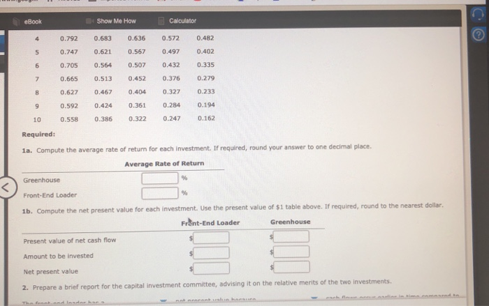 and Analysis for a Service Company The capital investment committee of Arches
