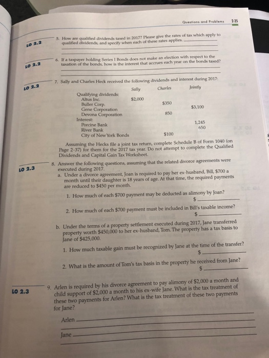  Please help Questions and Problems 2-35 5. How are qualified dividends