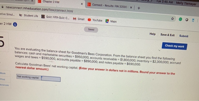  Chapter 2 HW x Connect - Results: FIN 32000 X +