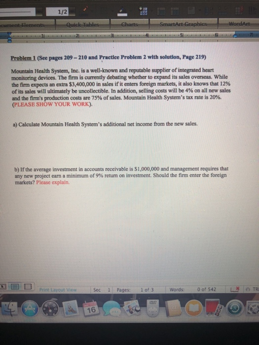  1/2 Problem 1 (See pages 209-210 and Practice Problem 2 with