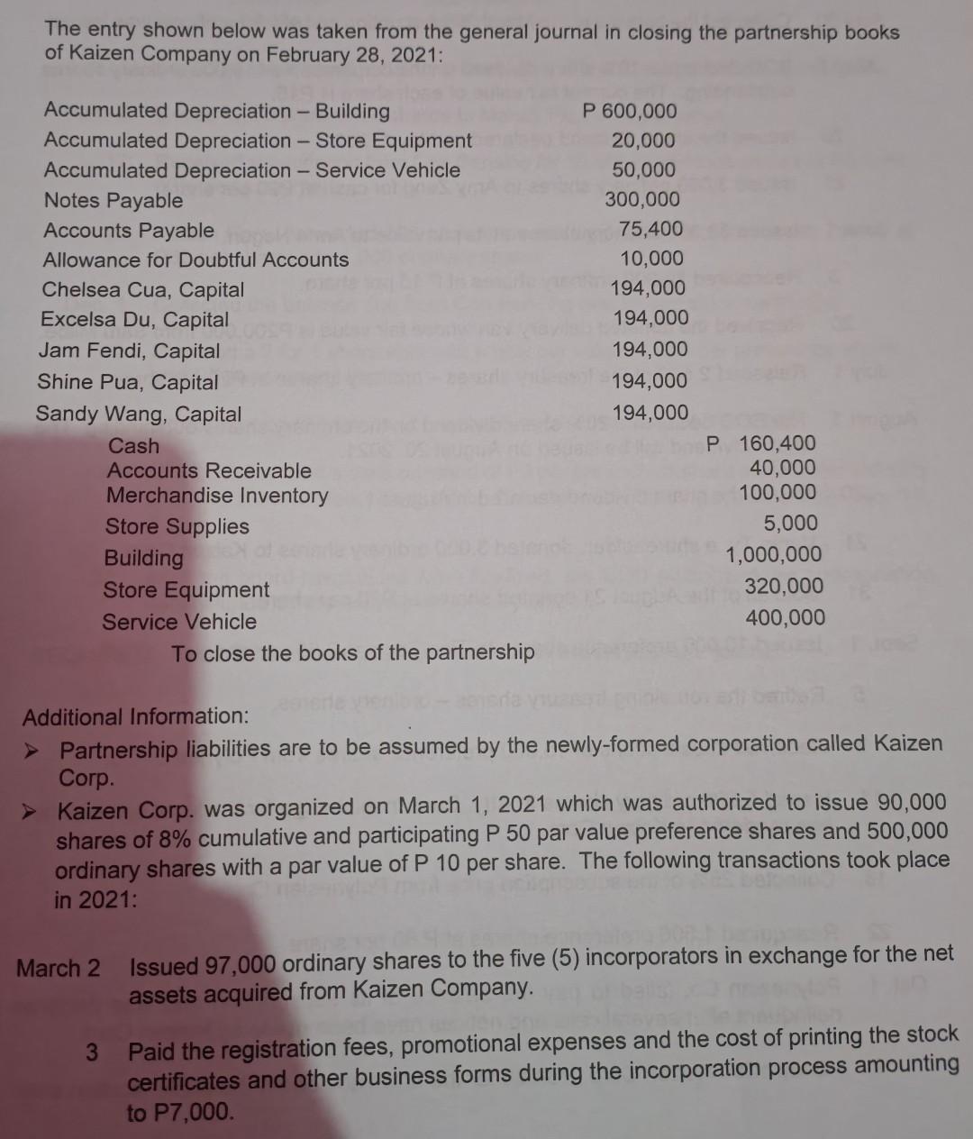 The entry shown below was taken from the general journal in