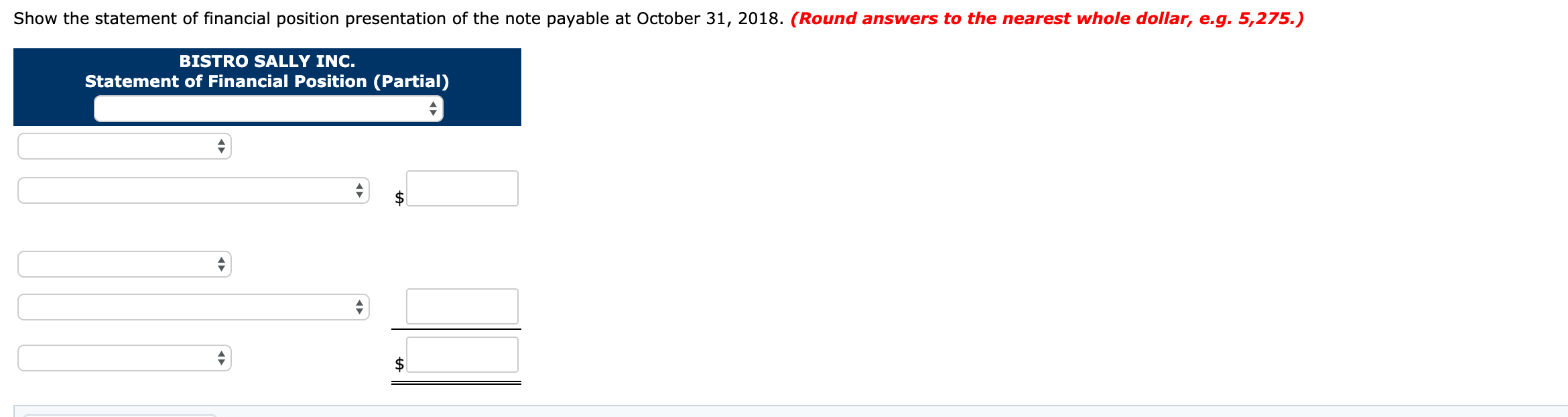 quarter of $10,833, plus interest. Hussein signed a note payable and received