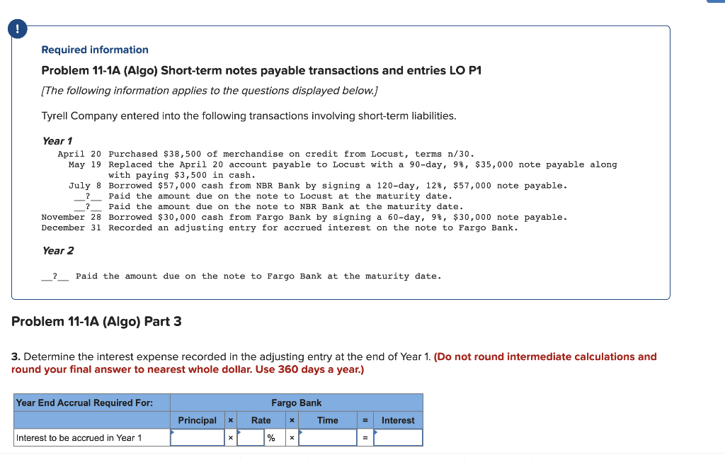 to the questions displayed below.) Tyrell Company entered into the following transactions