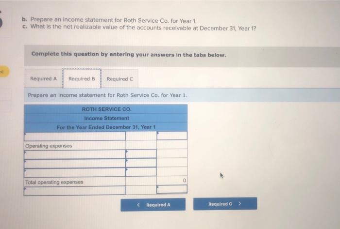 aging of accounts receivable to estimate the uncollectible accounts expense Roth Service