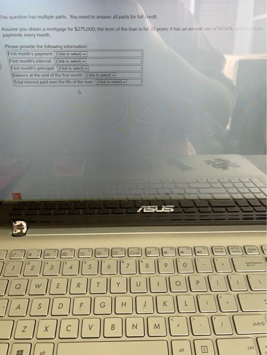  This question has malliple parts. You need to answer all parts