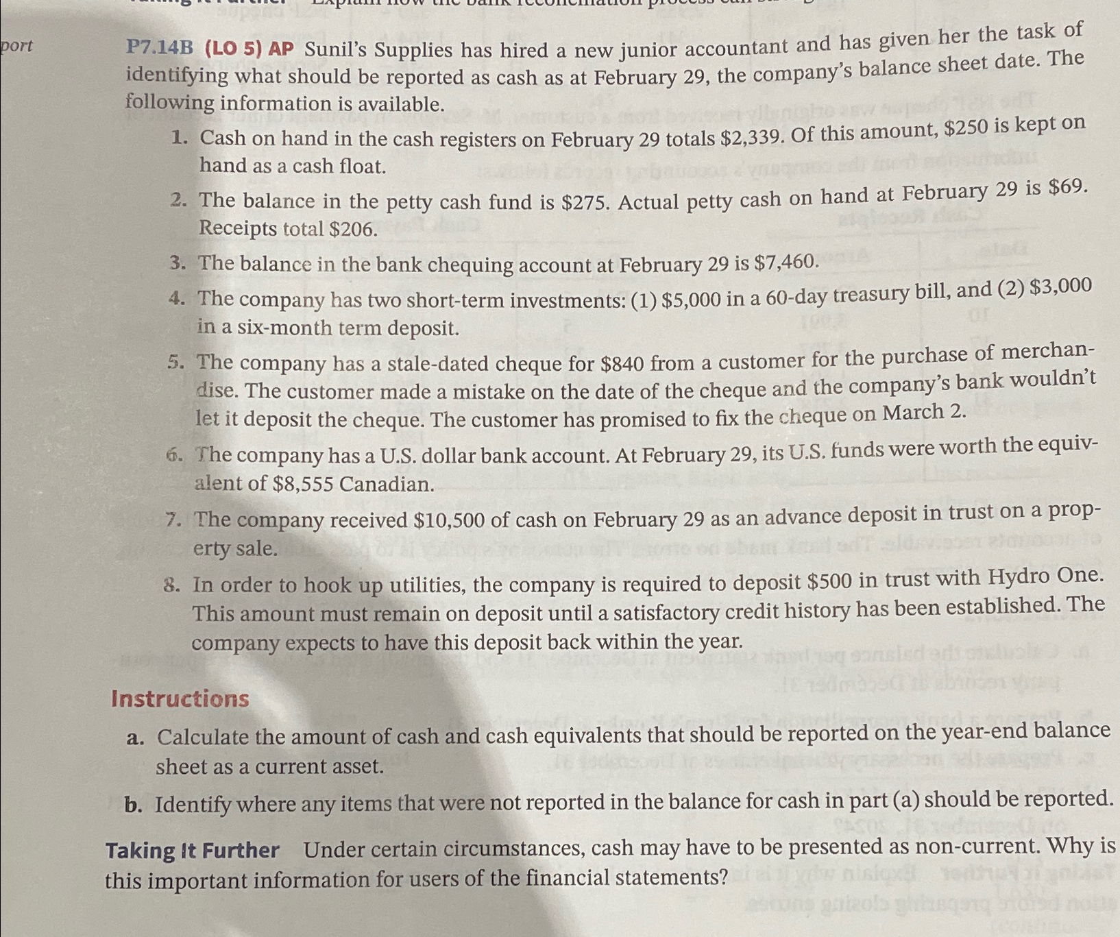  P7.14B (LO 5) AP Sunil's Supplies has hired a new junior