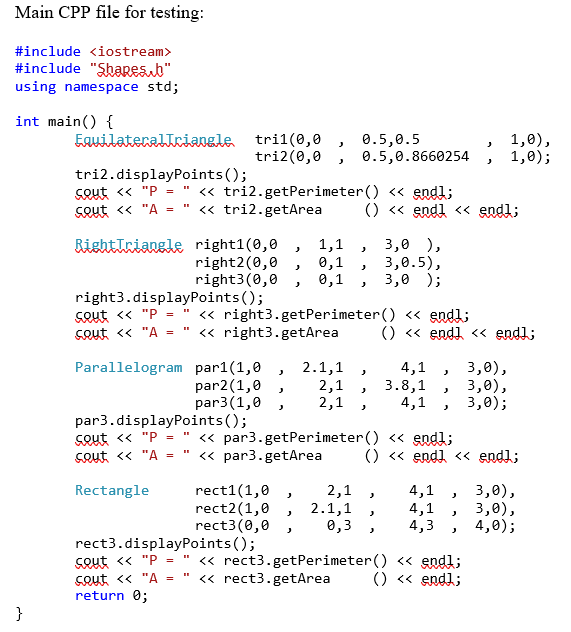 other classes of shapes are derived according to the figure below. Constructors