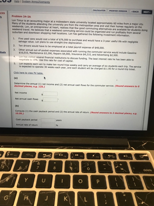 investment proposals. Each investment has a useful life of 5 years Relevant