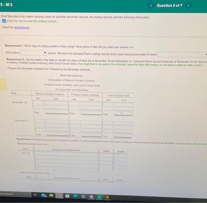 root manufacturing makes carrying cases for portable electronic devices. its costing yield