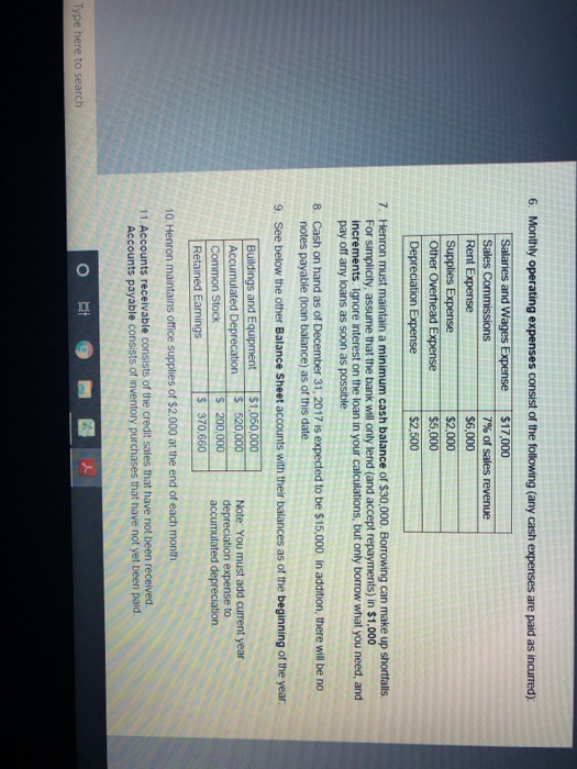 75% Required: Prepare a comprehensive 6 month budget, including supporting schedules, for