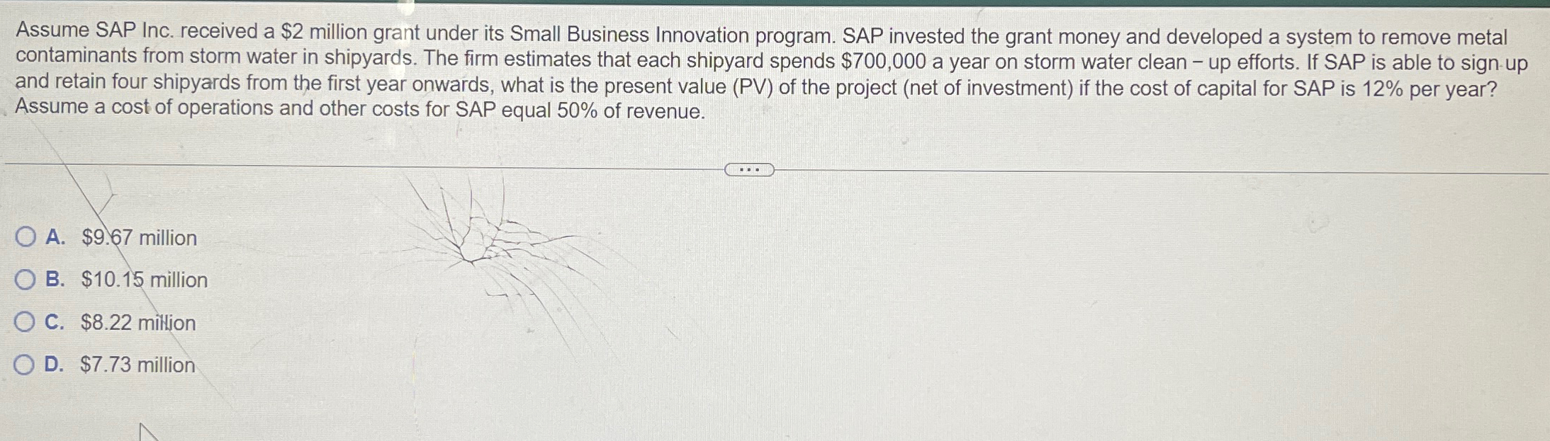  Assume SAP Inc. received a $2 million grant under its Small