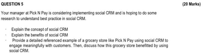 social CRM and is hoping to do some research to understand best