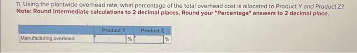 the company's plantwide overhead rate? Note: Round your answer to 2 decimal