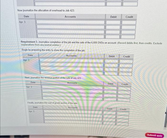 of 6,000 DVDs, Job 423, for Paradigm Pictures for $1.20 sales price