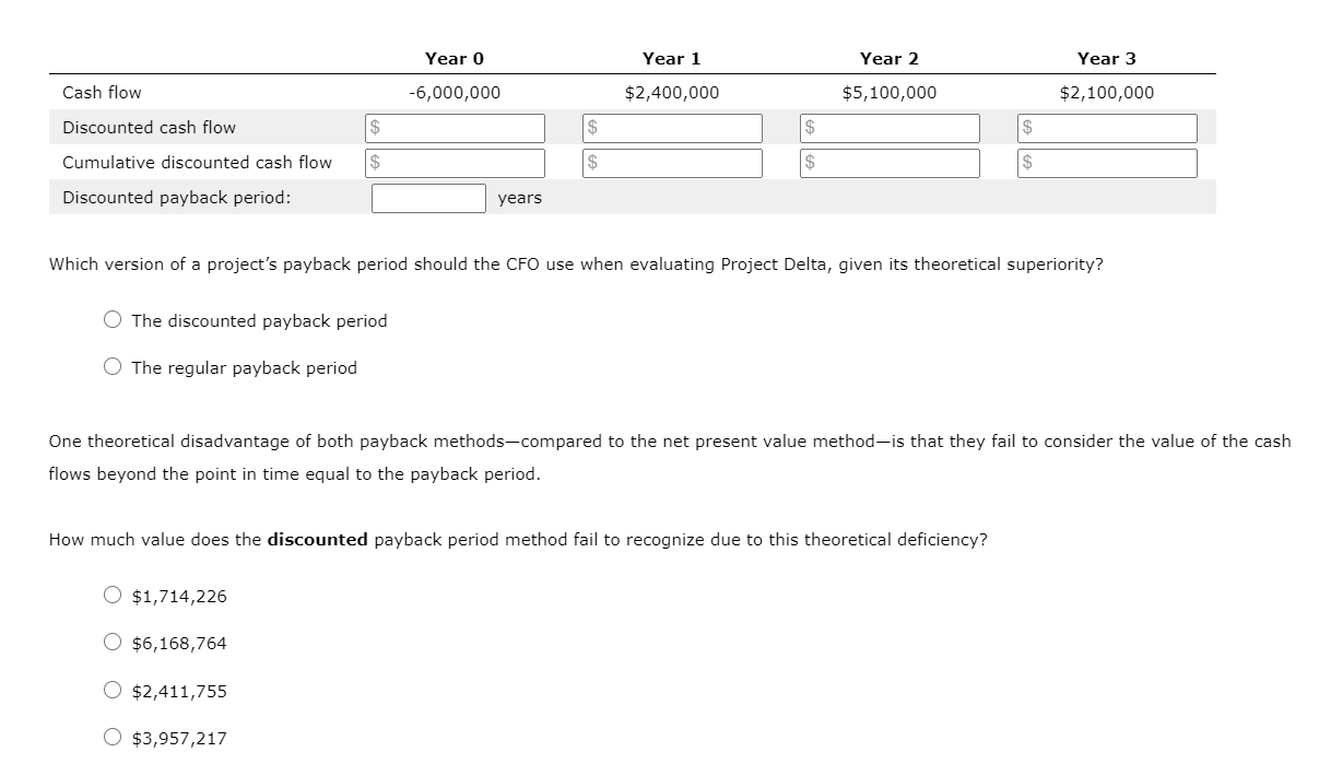 payback period that helps in their capital budgeting decisions. Consider the case