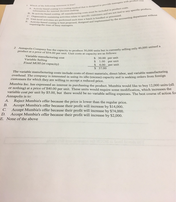  A Activity-based costig isa costing method that is designed to provide