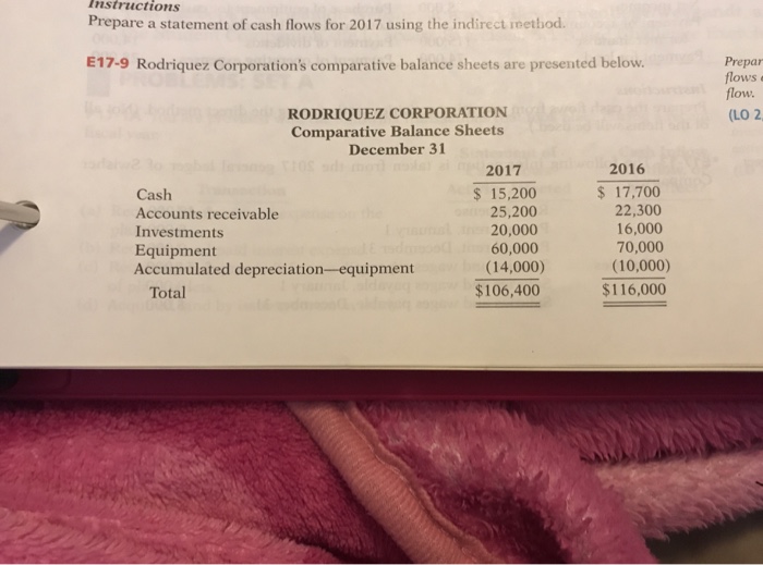  Instructions Prepare a statement of cash flows for 2017 using the
