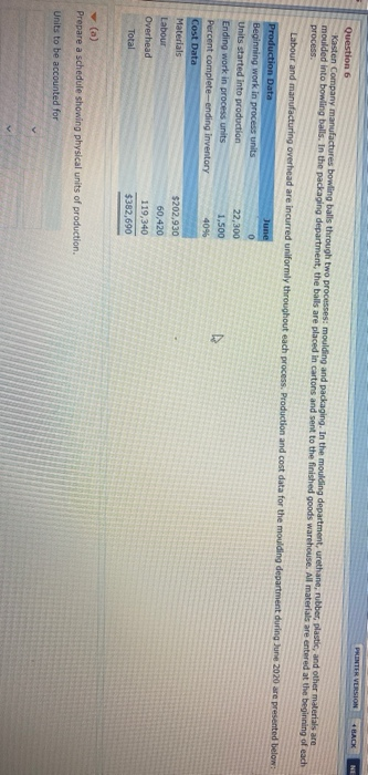  PRINTER VERSION 4 + BACK NE Question 6 Kasten Company manufactures