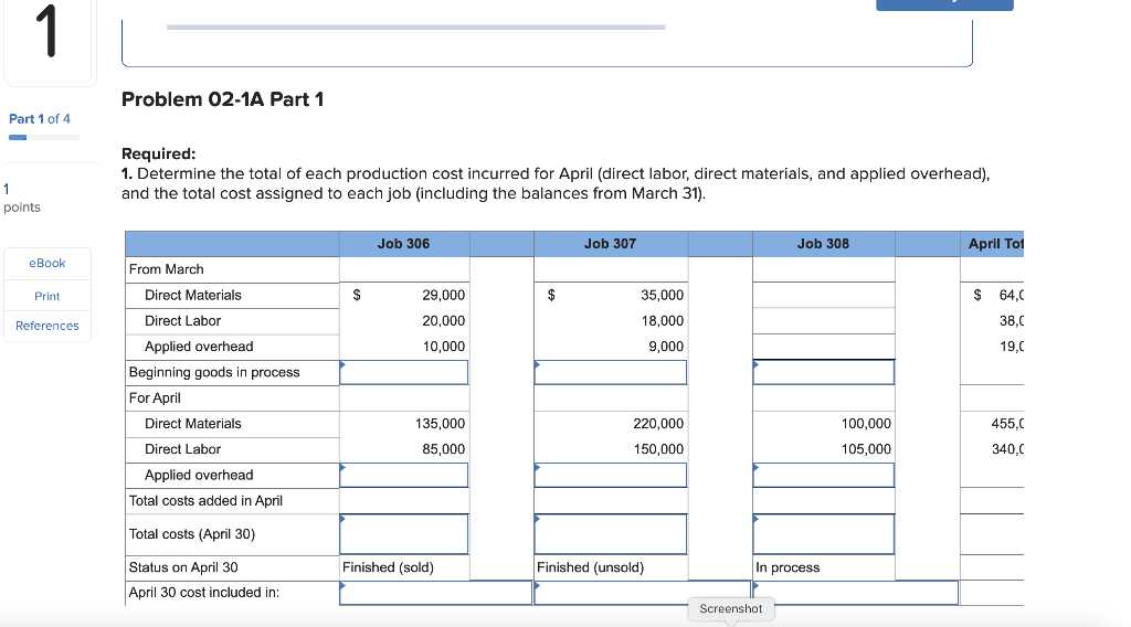 costs computed and recorded; reports prepared LO P1, P2, P3, P4 The