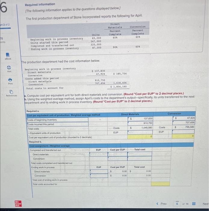Needing help with this question, Thank you! Required information [The following information