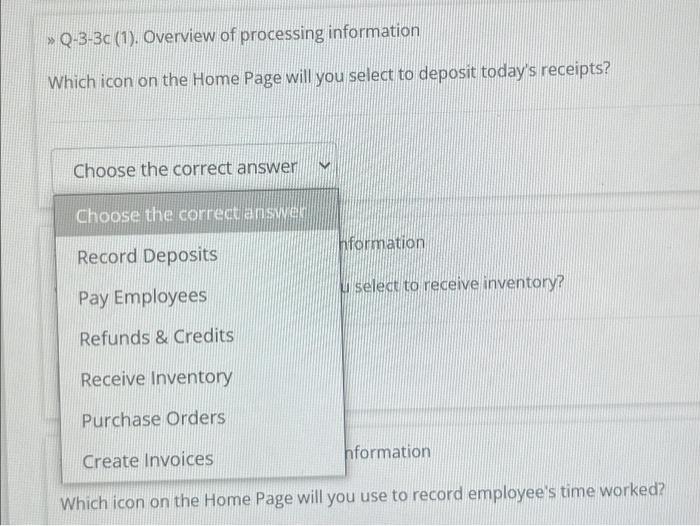  >> Q-3-30 (1). Overview of processing information Which icon on the