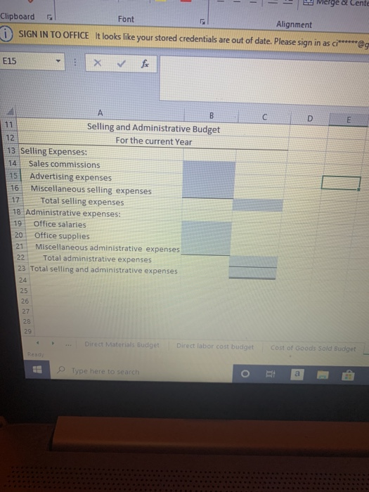 Merge & Center - $ - Clipboard Font Alignment SIGN IN TO