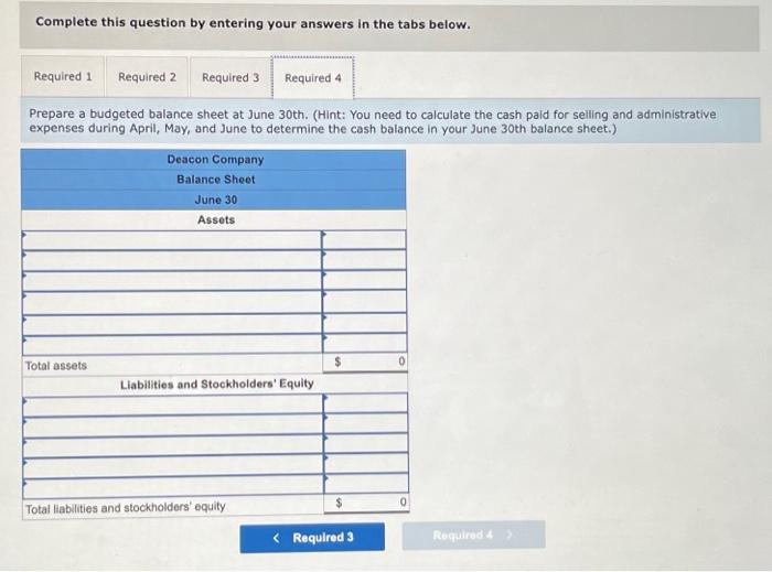 information is available Complete this question by entering your answers in the