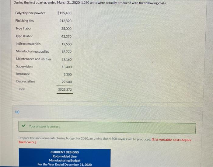 1,100, 1,200, and 1,250 units) The Current Designs staff has prepared the