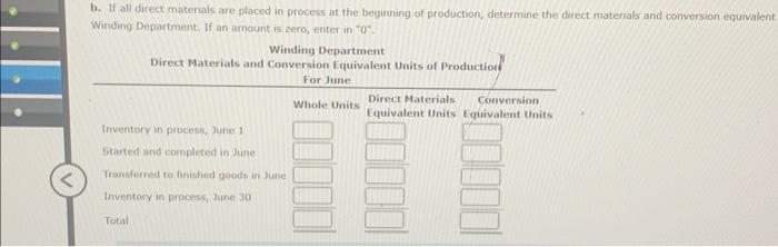  b. If all direct materials are placed in process at the
